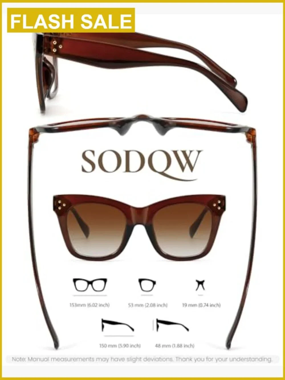 Oversized Cat Eye Sunglasses 2 Pack UV400